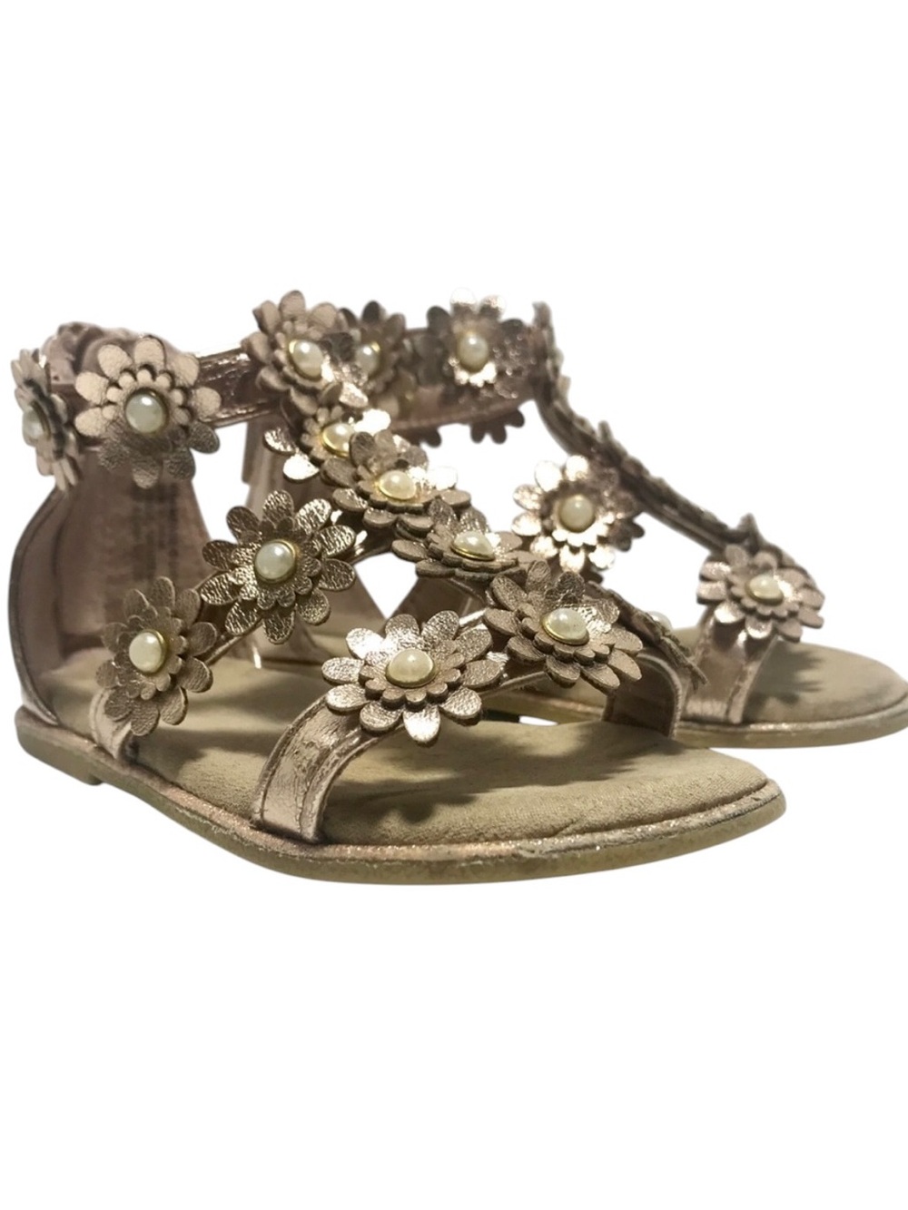 RAMPAGE Baby Girls 5 Soft Gold Gladiator Sandals